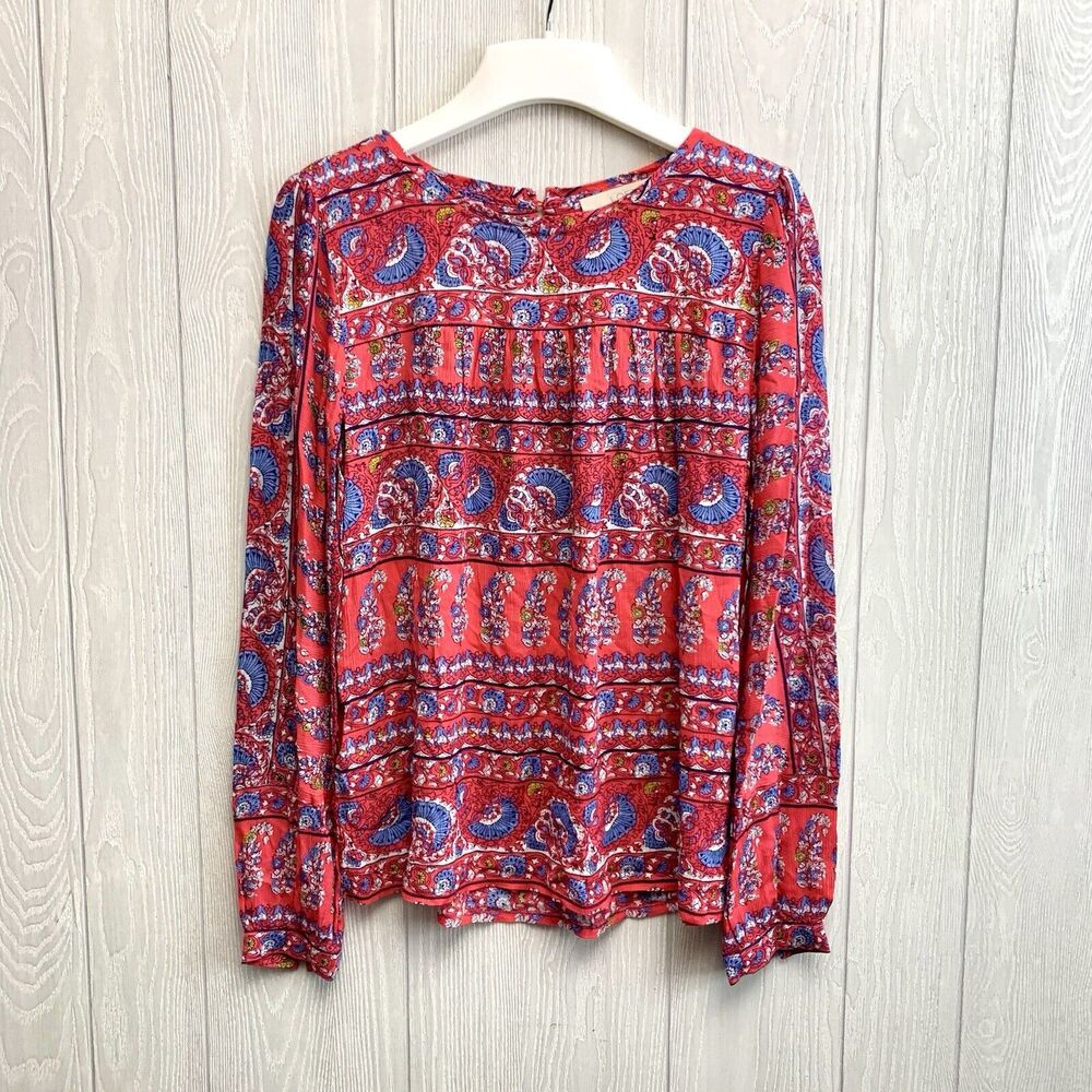 LOFT Pink Floral Long Sleeve Blouse XS NWT
